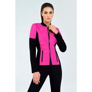 I’CONA Women’s Full-Zip Colorblock Jacket | Pink & Black | Size 16 | NWT